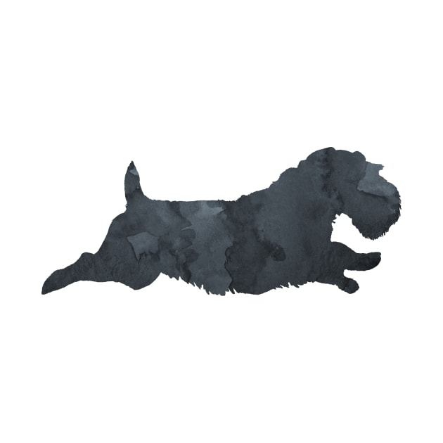 Sealyham Terrier Silhouette Art Black Dog by BittenByErmines