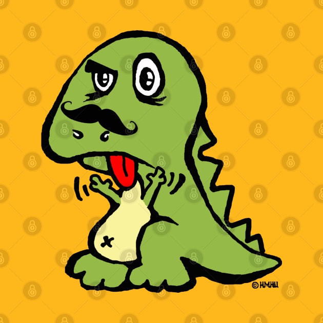 T-rex hates mustache by NewSignCreation
