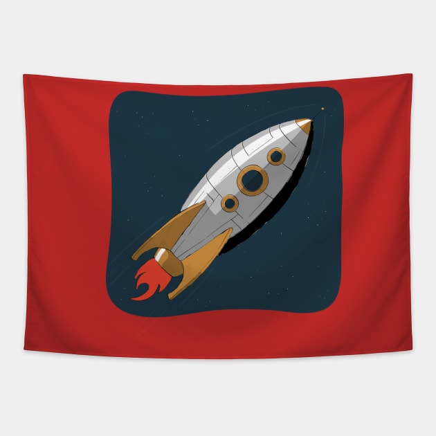 Space Rocket Tapestry by Mako Design 