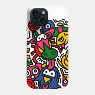 cute cartoon sketch animals Phone Case