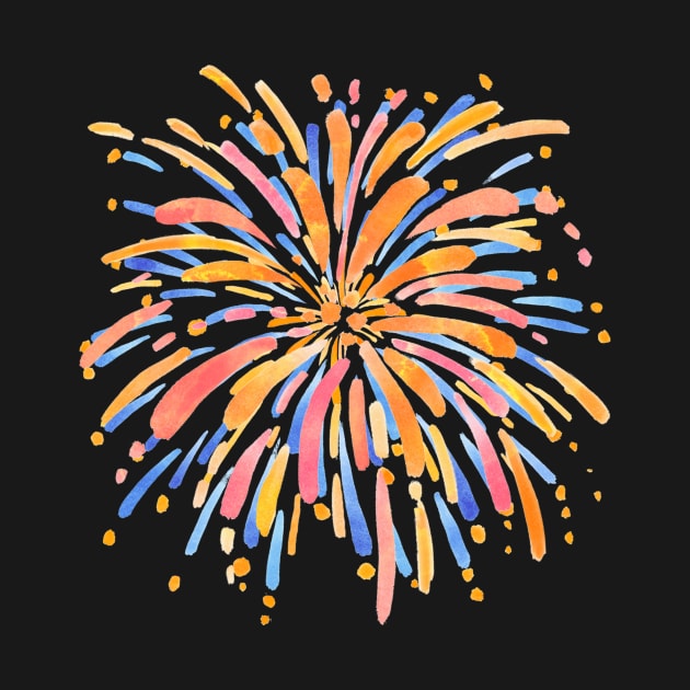 Fireworks Watercolor by LaurelBDesigns