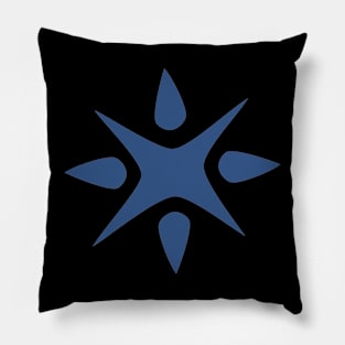 Large Geometric abstract snowflake in royal blue Pillow