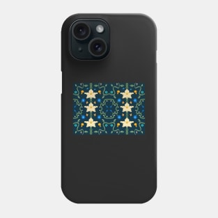 Midnight folk flowers Phone Case