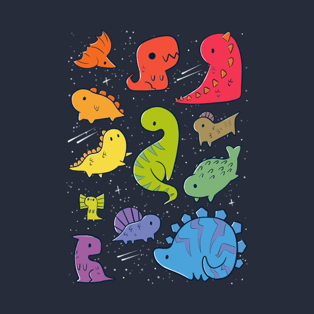 Tiny Rainbow Dinosaurs by TaylorRoss1