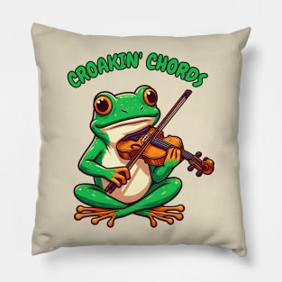 Frog playing violin Pillow