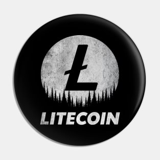 Vintage Litecoin Lite Coin LTC To The Moon Crypto Token Cryptocurrency Wallet Birthday Gift For Men Women Kids Pin