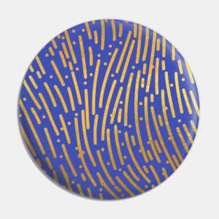 Indigo Blue Gold colored abstract lines pattern Pin