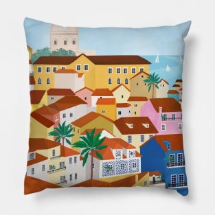 Lisbon city, Portugal Pillow