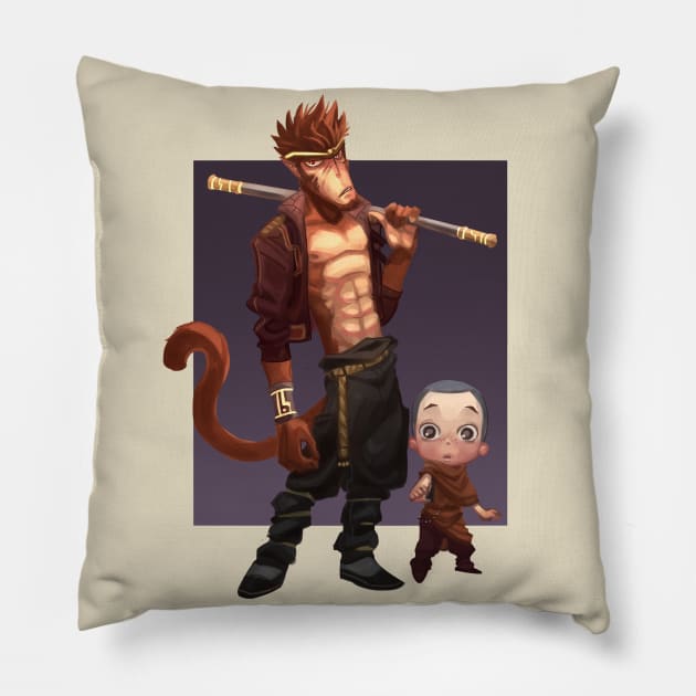 Monkey King cyberpunk Pillow by 	 FatharaniYasmin