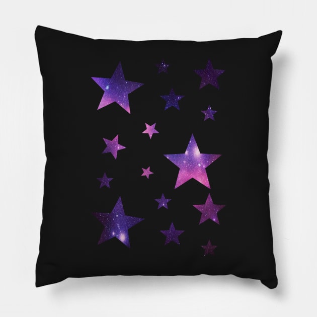 Purple Ombre Galaxy Stars Pillow by Felicity-K