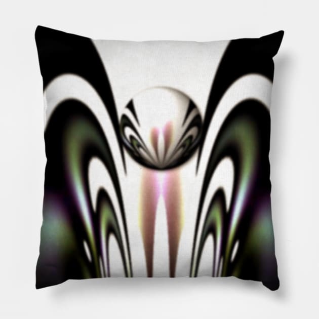 Abstract Art Deco Alien Orchid Pillow by Lodubyal