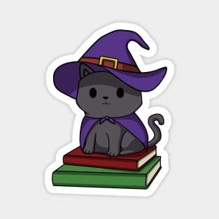 Witch Cat Halloween Magnet