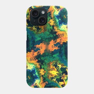 Psychedelic Hippie Square Orange Green and Blue Phone Case