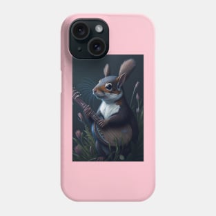 Aesthetic Cottagecore Floral Cute Squirrel Playing Banjo Phone Case