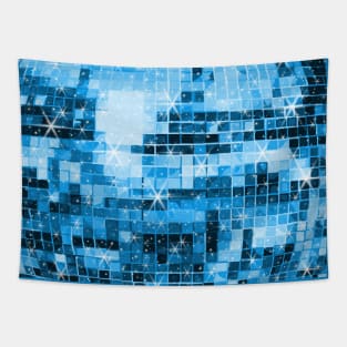 Twinkle Blue Disco Ball Pattern Tapestry