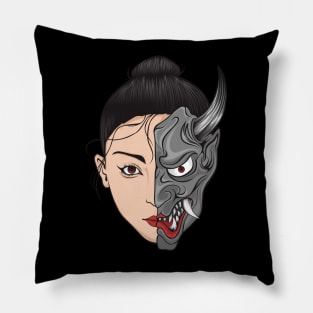 Woman onimask Pillow