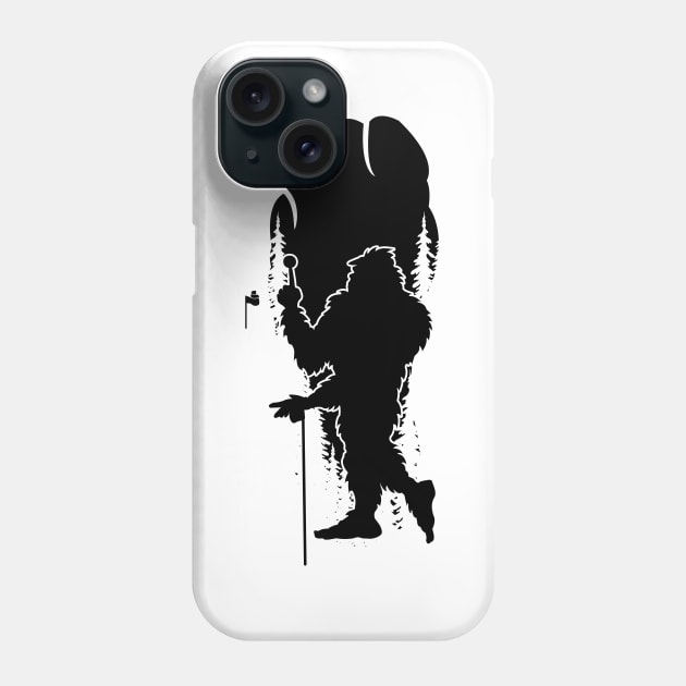 Bigfoot Footprint Bigfoot Playing Golf Silhouette Phone Case by Tesszero