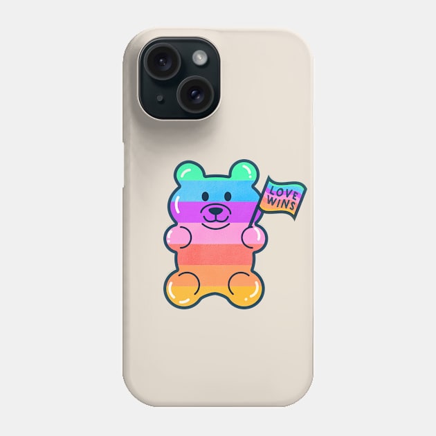 Rainbow Jelly Bear - June Pride Collection Phone Case by showmemars