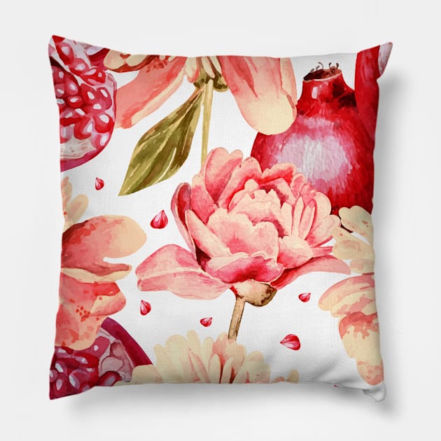 Tropical fruits pattern Pillow by GreekTavern