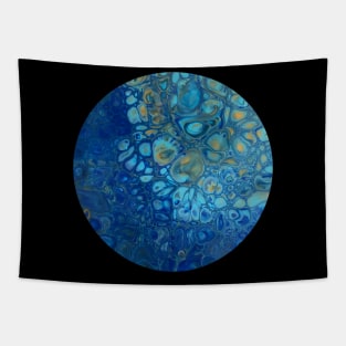 Blue and Yellow / Acrylic Pouring Tapestry