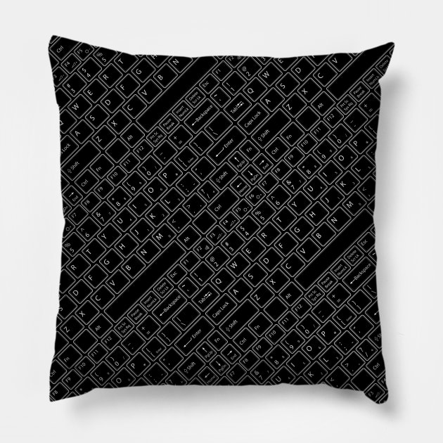 Keyboarded Black Pillow by Grandeduc