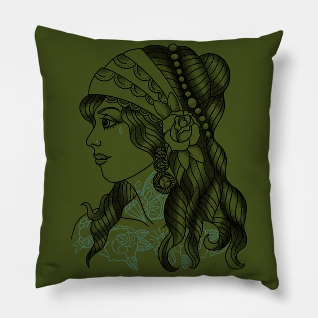 gypsy girl Pillow by leximages 