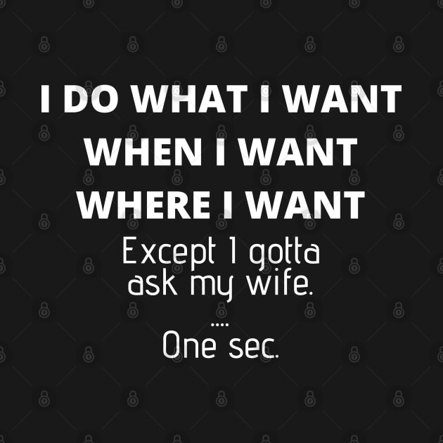 Mens I Do What I Want When I Want Where I Want Gift For Husband by TabbyDesigns