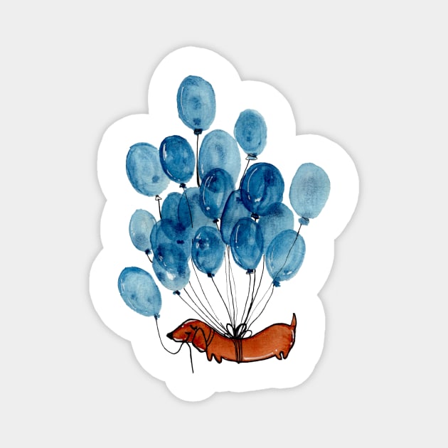 Dachshund and balloons Magnet by KaylaPhan