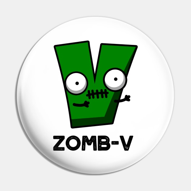 Zom-V Cute Halloween Zombie Alphabet Pun Pin by punnybone