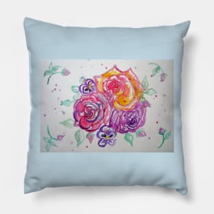Ring of Roses Watercolour Painting Pillow