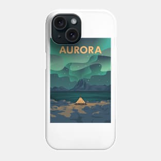 Camp night on aurora light Phone Case