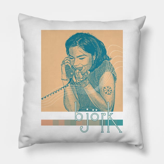 Björk  >>  Aesthetic Fan Art Design Pillow by unknown_pleasures