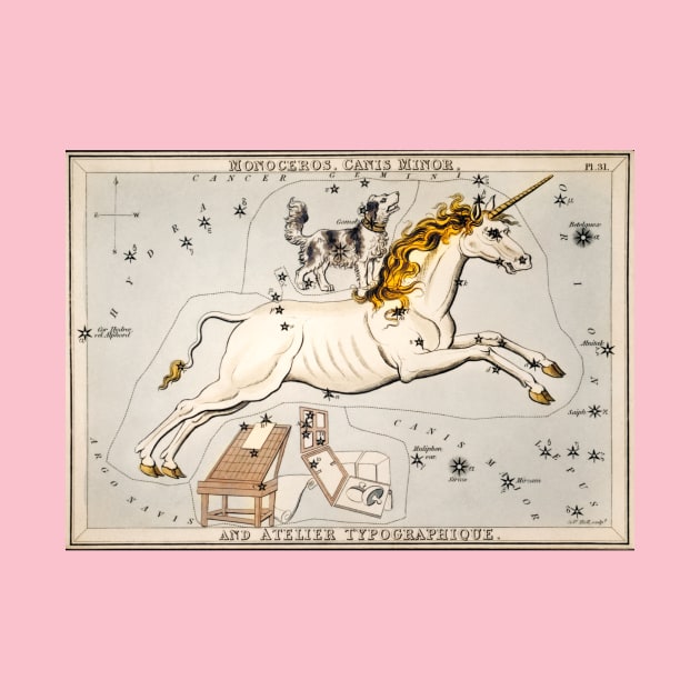 Unicorn dog vintage illustration by MugDesignStore