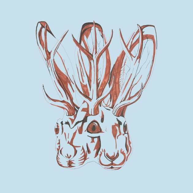 Conjoined Jackalope by RaLiz