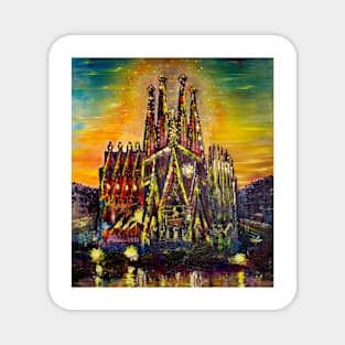 Barcelona. Sagrada Familia. Sunrise Magnet