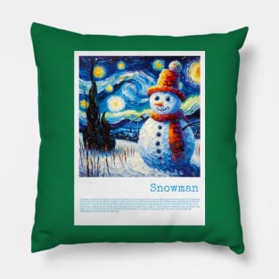 A Snowman in starry night Pillow