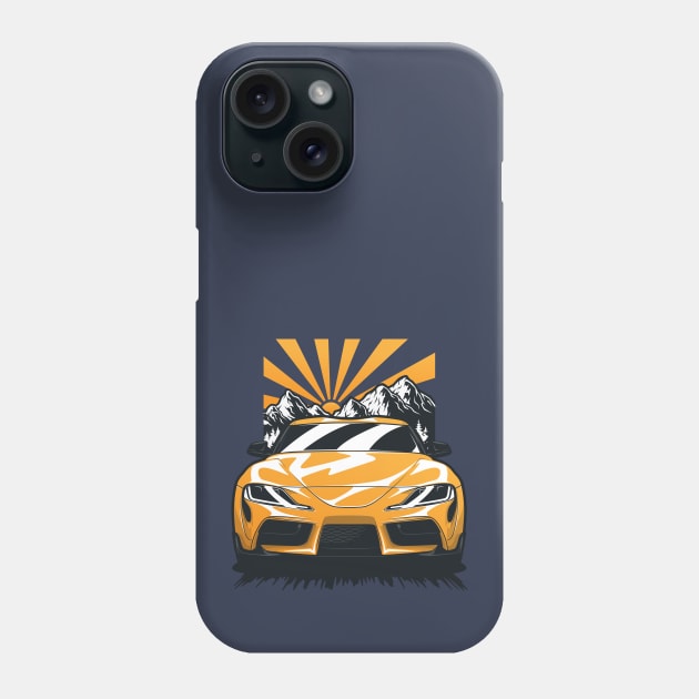 Yellow JDM Toyota Supra MKV Phone Case by KaroCars