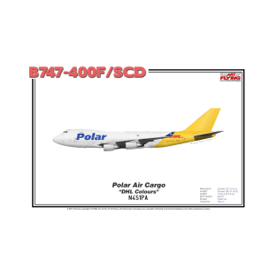 Boeing B747-400F/SCD - Polar Air Cargo "DHL Colours" (Art Print) T-Shirt