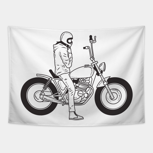 Cool Motor Bike Rider Design - Motorcycle Club - Tapestry | TeePublic