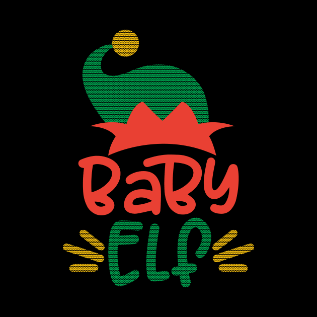 Baby Elf Funny Ugly Sweater Themed Elf Squad Christmas Gift For Kids by BadDesignCo