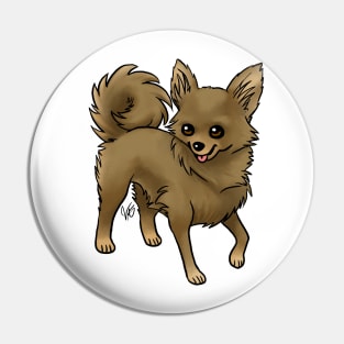 Dog - Chihuahua - Long Haired - Chocolate Pin