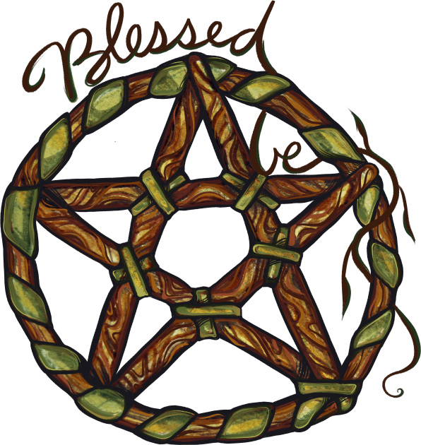 Blessed Be Pentagram Kids T-Shirt by bubbsnugg