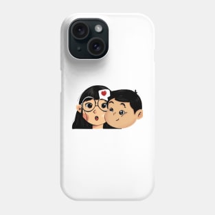 cute illustration of valentine romantic couple Phone Case