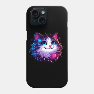 Kawaii Cosmic Cat in Stars Phone Case