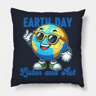 Nature's Voice: Listen and Act - Earth Day Pillow