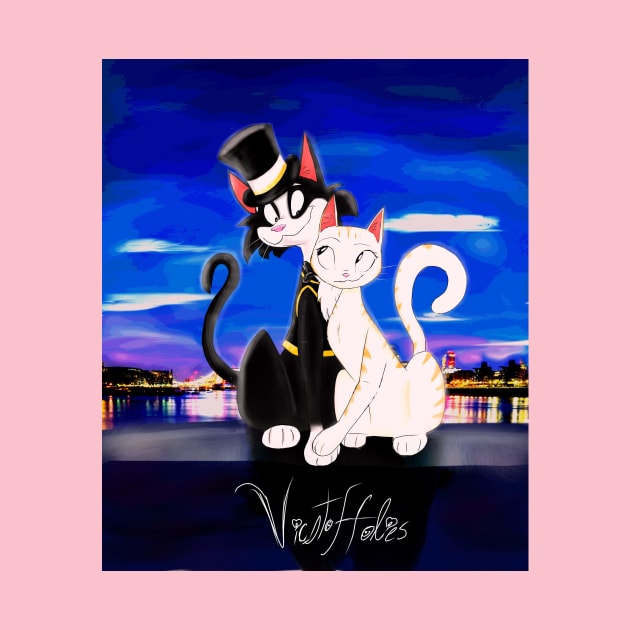 Vicstoffellees  (Victoria & Mistoffelees) by madtownstudio3000