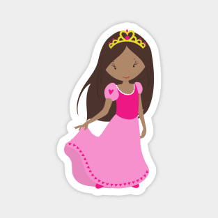 African American Princess, Queen, Crown, Ball Gown Magnet