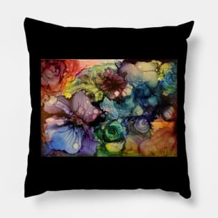 ฺBlooming Alcohol Ink Flowers Pillow