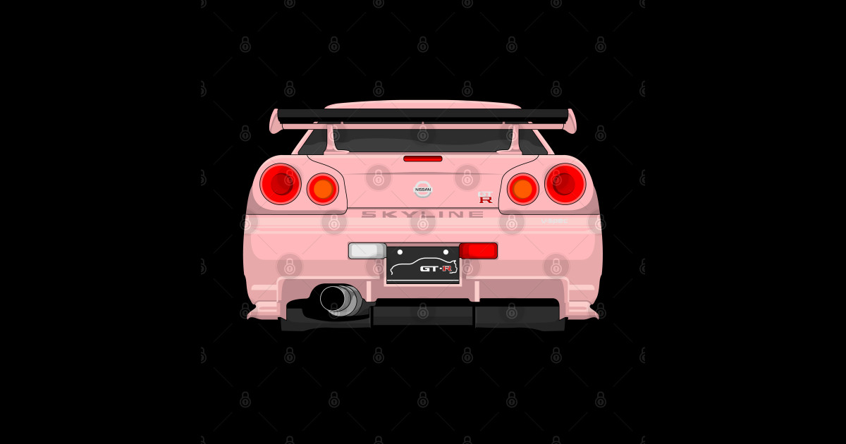 GTR R34 PINK Nissan Skyline Gtr R34 Tapestry TeePublic