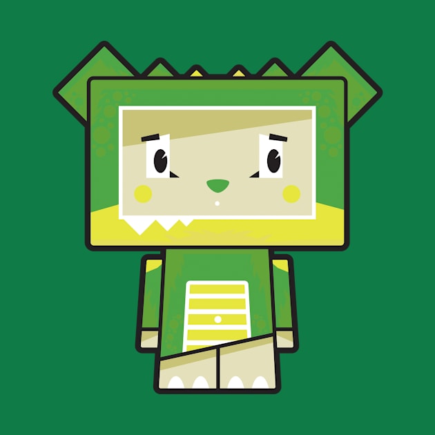 Cute Cartoon Blockimals Crocodile by markmurphycreative